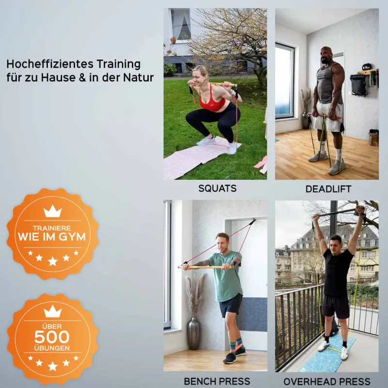 Übungen mit dem Pakama Rucksack: Squats, Deadlifts, Bench Press
