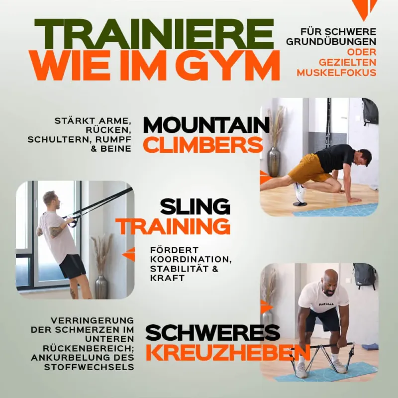 Trainiere wie im Gym: Mountain Climbers, Sling Training, Kreuzheben